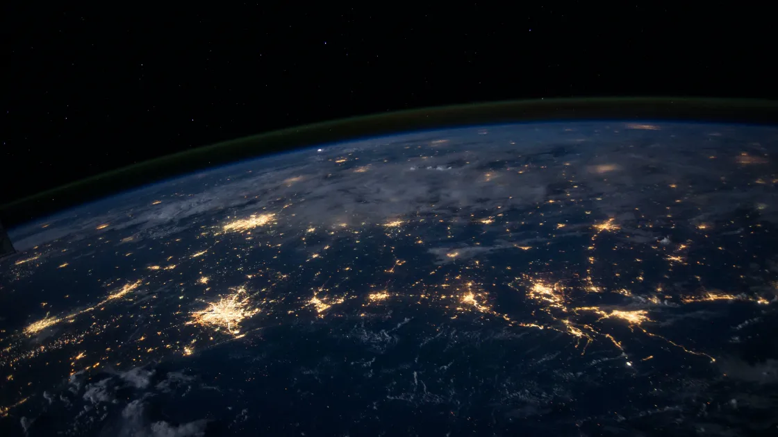 CorPower Ocean – Earth Illuminated at Night Highlighting the Need for Renewable Energy.